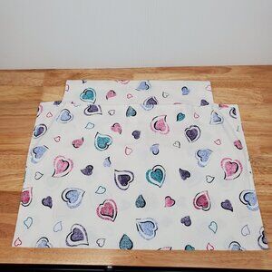 Handcrafted Walker Hoop n Loop Hanging Pouch Pocket White with Colored Hearts